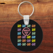 100e dag regenbooglijnen tekenen 100 dagen SC Sleutelhanger (Voorkant)