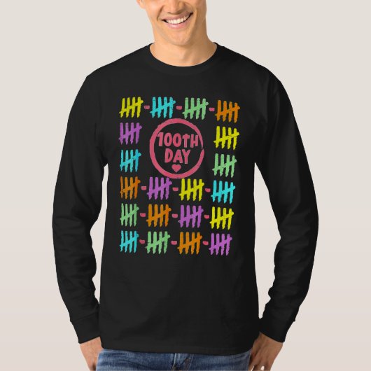 100e dag regenbooglijnen tekenen 100 dagen SC T-shirt (Voorkant)