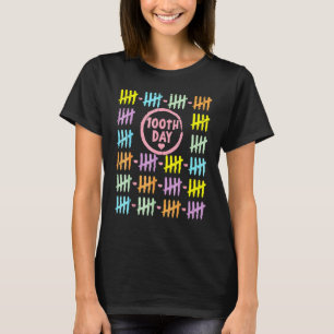 100e dag regenbooglijnen tekenen 100 dagen SC T-shirt