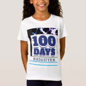 100e dag School Paars blauw blauw blauw T-shirt (Voorkant)