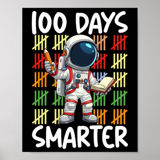 100e dag School Space Lover 100 dagen slimmere jon Poster (Voorkant)