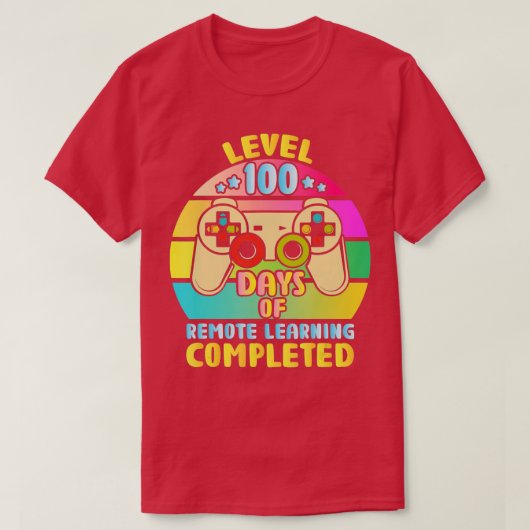 100e dag schoolcadeau 100 dagen Kinderen op afstan T-shirt (Design voorkant)