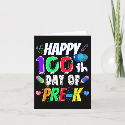 100e dag schoolcadeau 100 dagen Pre-K leraar Kaart (Voorkant)