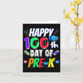 100e dag schoolcadeau 100 dagen Pre-K leraar Kaart (Gele Bloem)