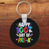 100e dag schoolcadeau 100 dagen Pre-K leraar Sleutelhanger (Voorkant)