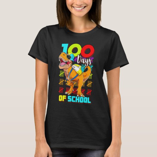 100e dag schooldinosaurus 100 dagen smarte t-shirt (Voorkant)