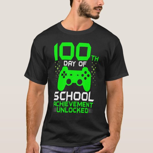 100e dag schoolgamers Kinderen 100 gelukkige T-shirt (Voorkant)