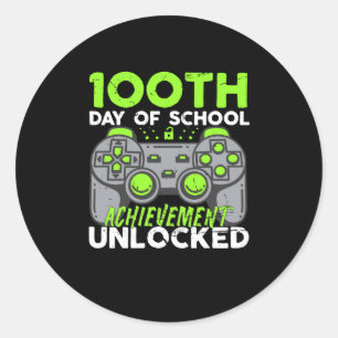 100e dag schoolgaming 100 dagen slimmere gamer ronde sticker