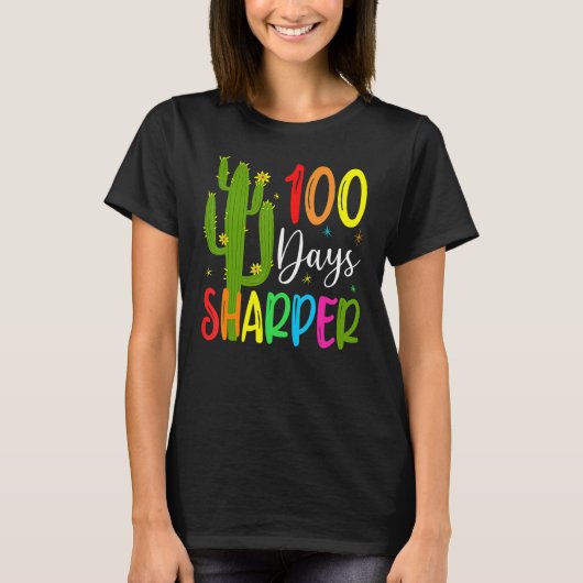 100e dag schoolleraar 100 dagen Sharper act T-shirt (Voorkant)
