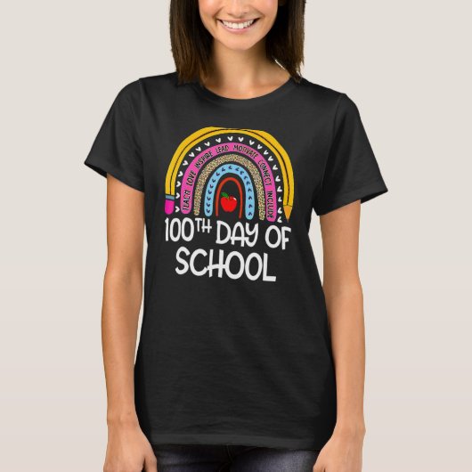 100e dag schoolleraar 100 dagen slimmer Boho T-shirt (Voorkant)