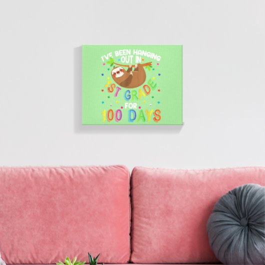 100e dag schoolontwerp 1e graad 100 dag canvas afdruk (Insitu (Woonkamer))