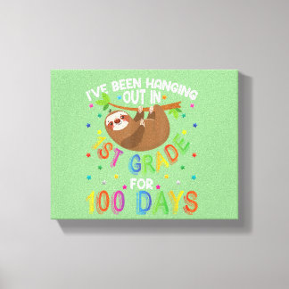 100e dag schoolontwerp 1e graad 100 dag canvas afdruk