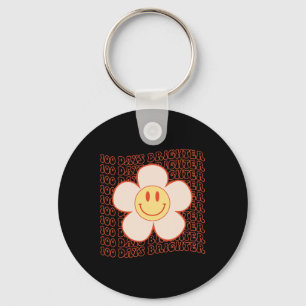 100e dag schoolretro Groovy Happy Face 100 dagen Sleutelhanger