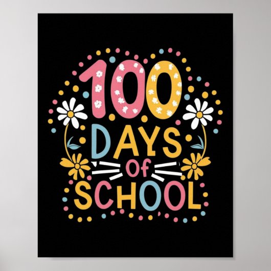 100e dag Student Boys Meisjes Kinder 100 dagen van Poster (Voorkant)