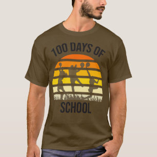 100e dag Student jongens Meisjes Basketball 100 da T-shirt