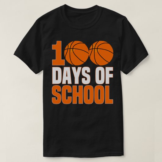 100e dag Student jongens Meisjes Basketball 100 da T-shirt (Design voorkant)