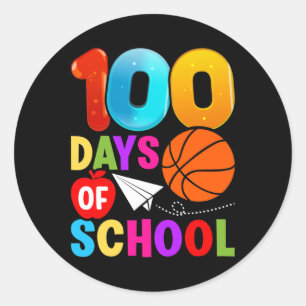 100e Dag Student Jongens Meisjes Bysketbyll 100 da Ronde Sticker