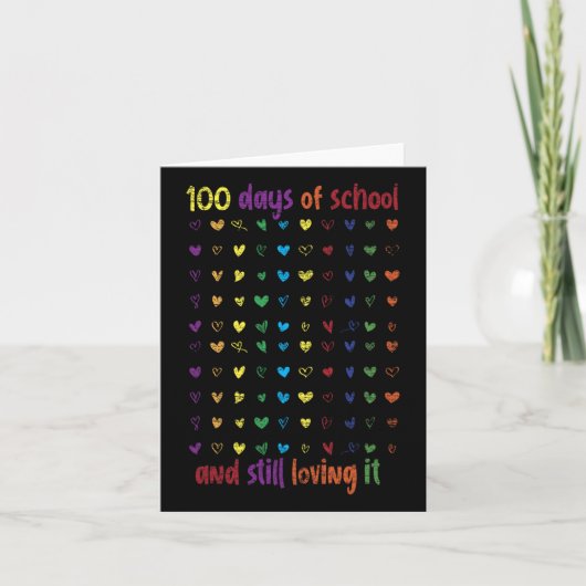 100e dag Student Meisjes Kinder Gift 100 dagen van Kaart (Voorkant)