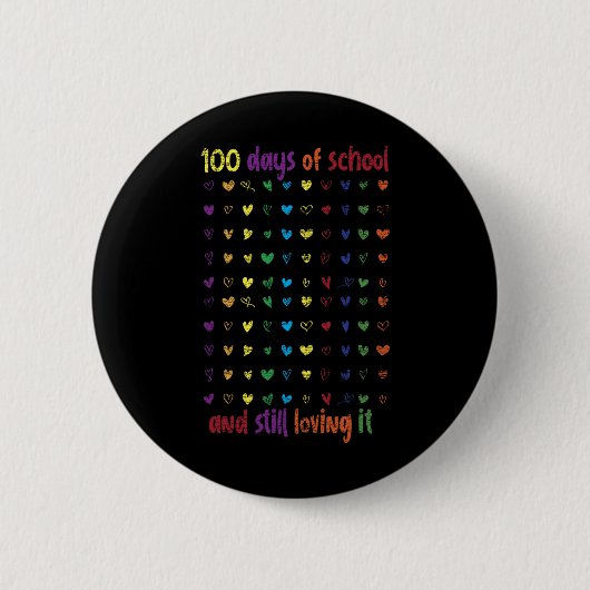 100e dag Student Meisjes Kinder Gift 100 dagen van Ronde Button 5,7 Cm (Voorkant)