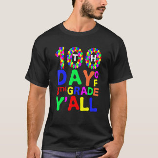 100e Dag Van 8e Klas Y'all Ballonnen Leraar Studen T-shirt