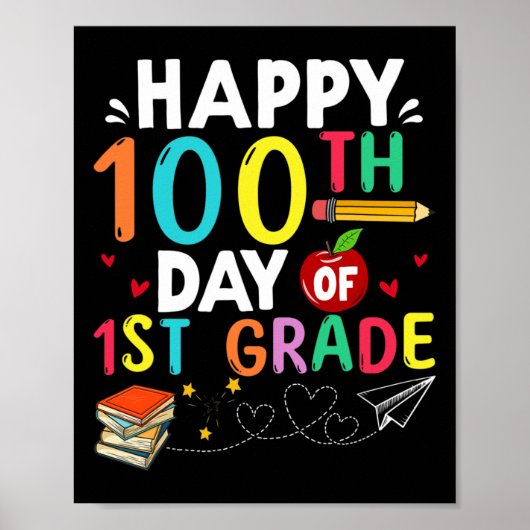 100e dag van de 1e klas 100 dagen van de leraar poster (Voorkant)