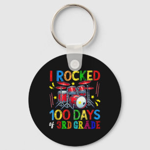 100e dag van de 3e klas 100 dagen School Drum Love Sleutelhanger