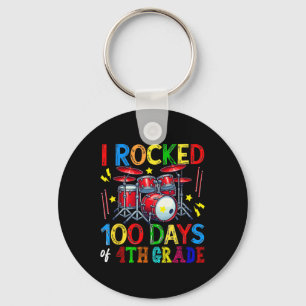 100e dag van de 4e klas 100 dagen School Drum Love Sleutelhanger