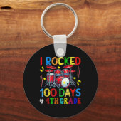 100e dag van de 4e klas 100 dagen School Drum Love Sleutelhanger (Voorkant)