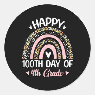 100e Dag van de 4e klas school Rainbow 100 dagen S Ronde Sticker