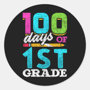 100e dag van de eerste klas van de student 100 dag ronde sticker