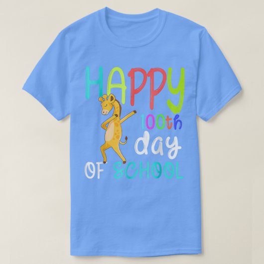 100e dag van de Giraffe van het schoolbankverbod 1 T-shirt (Design voorkant)