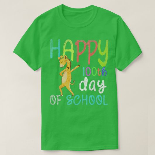 100e dag van de Giraffe van het schoolbankverbod 1 T-shirt (Design voorkant)