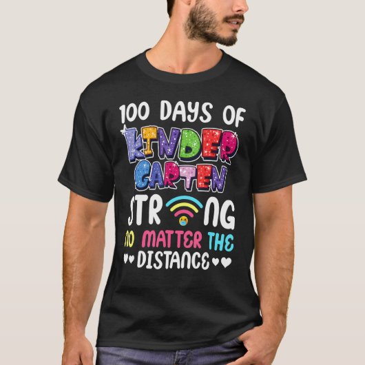 100e dag van de Kindergarten Sterk, geen verschil T-shirt (Voorkant)