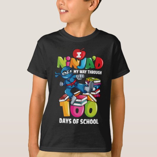 100e dag van de leerkrachten in Ninja 100 dagen T-shirt (Voorkant)