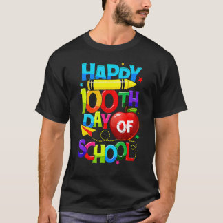 100e dag van de leerkrachten Kinder kind Happy 100 T-shirt