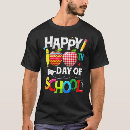 100e dag van de leerkrachten Kinder kind Happy 100 T-shirt (Voorkant)