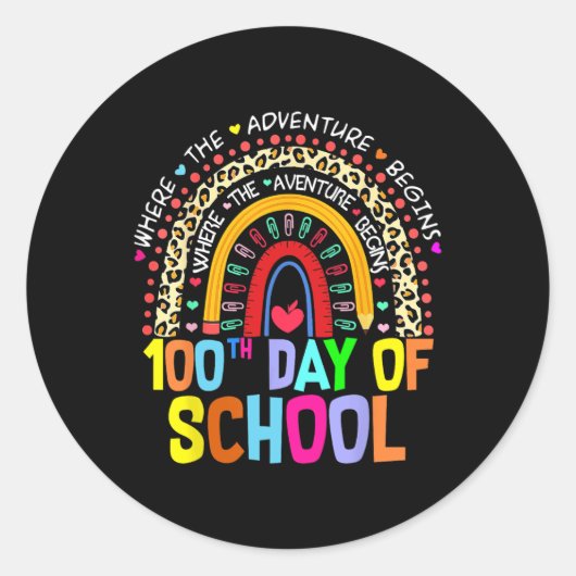 100e dag van de leerling 100 dagen slim ronde sticker (Voorkant)