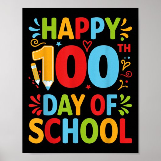 100e dag van de school 100 dagen schoolles poster (Voorkant)