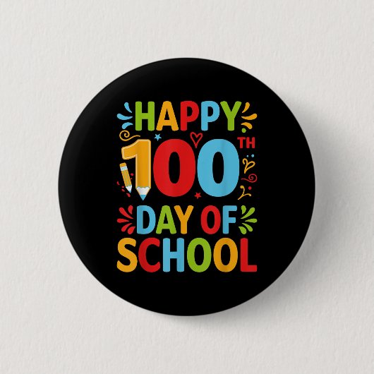 100e dag van de school 100 dagen schoolles ronde button 5,7 cm (Voorkant)