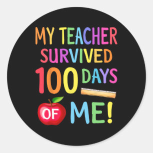 100e dag van de school 100 dagen schoolles ronde sticker
