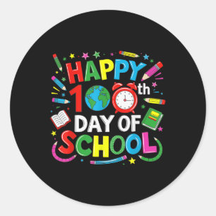 100e dag van de school 100 dagen schoolles ronde sticker