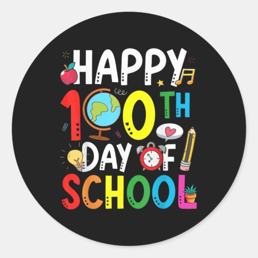 100e dag van de school 100 dagen schoolles ronde sticker (Voorkant)