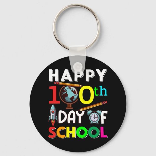100e dag van de school 100 dagen schoolles sleutelhanger (Voorkant)