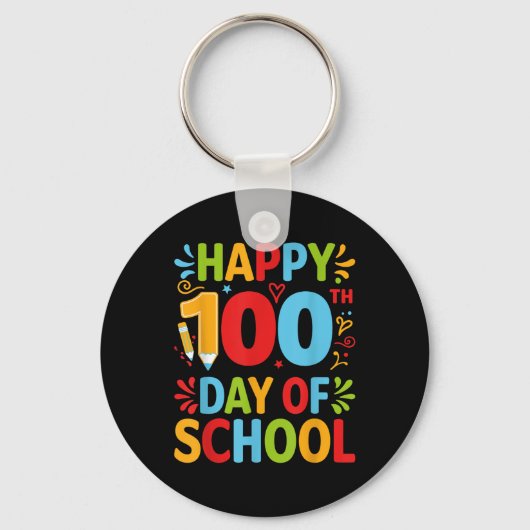100e dag van de school 100 dagen schoolles sleutelhanger (Voorkant)
