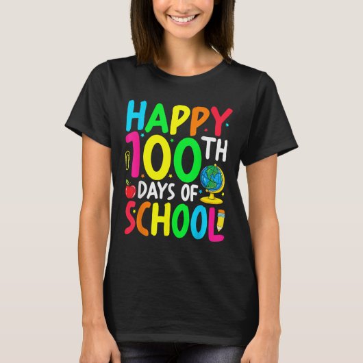100e dag van de school 100 dagen schoolles t-shirt (Voorkant)