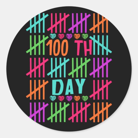 100e dag van de school 100e dag wordt thematisch ronde sticker (Voorkant)