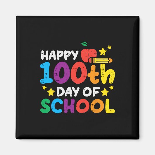 100e dag van de school Apple Potlood 100 dagen ler Magneet (Voorkant)