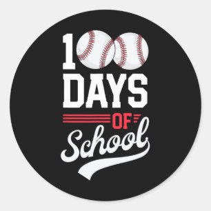 100e dag van de school honkbal 100 dagen Kinder Ronde Sticker