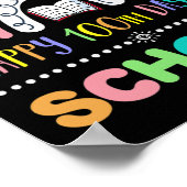 100e dag van de school Kinder jongens meisjes stud Poster (Hoek)
