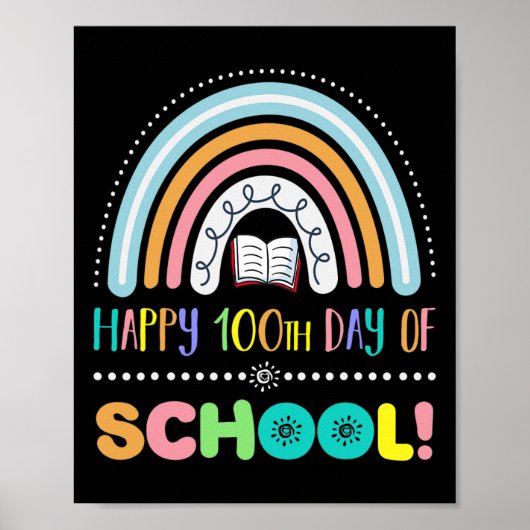 100e dag van de school Kinder jongens meisjes stud Poster (Voorkant)